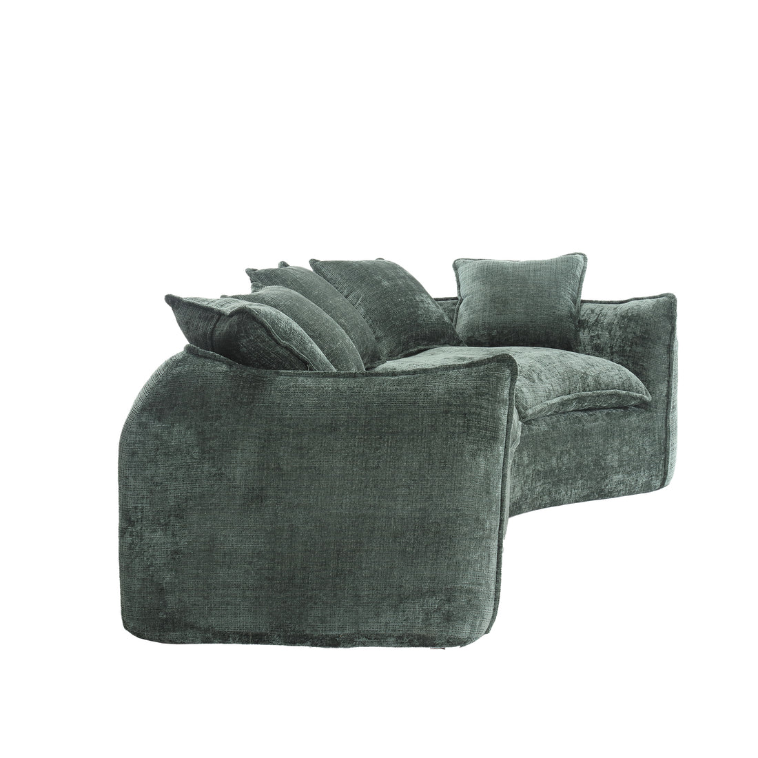 Modular Sectional Sofa, U Shaped Couch With Sofa For Five & Pillows, Modern Minimalist Chenille Fabric Large Comfy Cloud Sofas, Living Room Furniture Sets Emerald Chenille 5 Seat