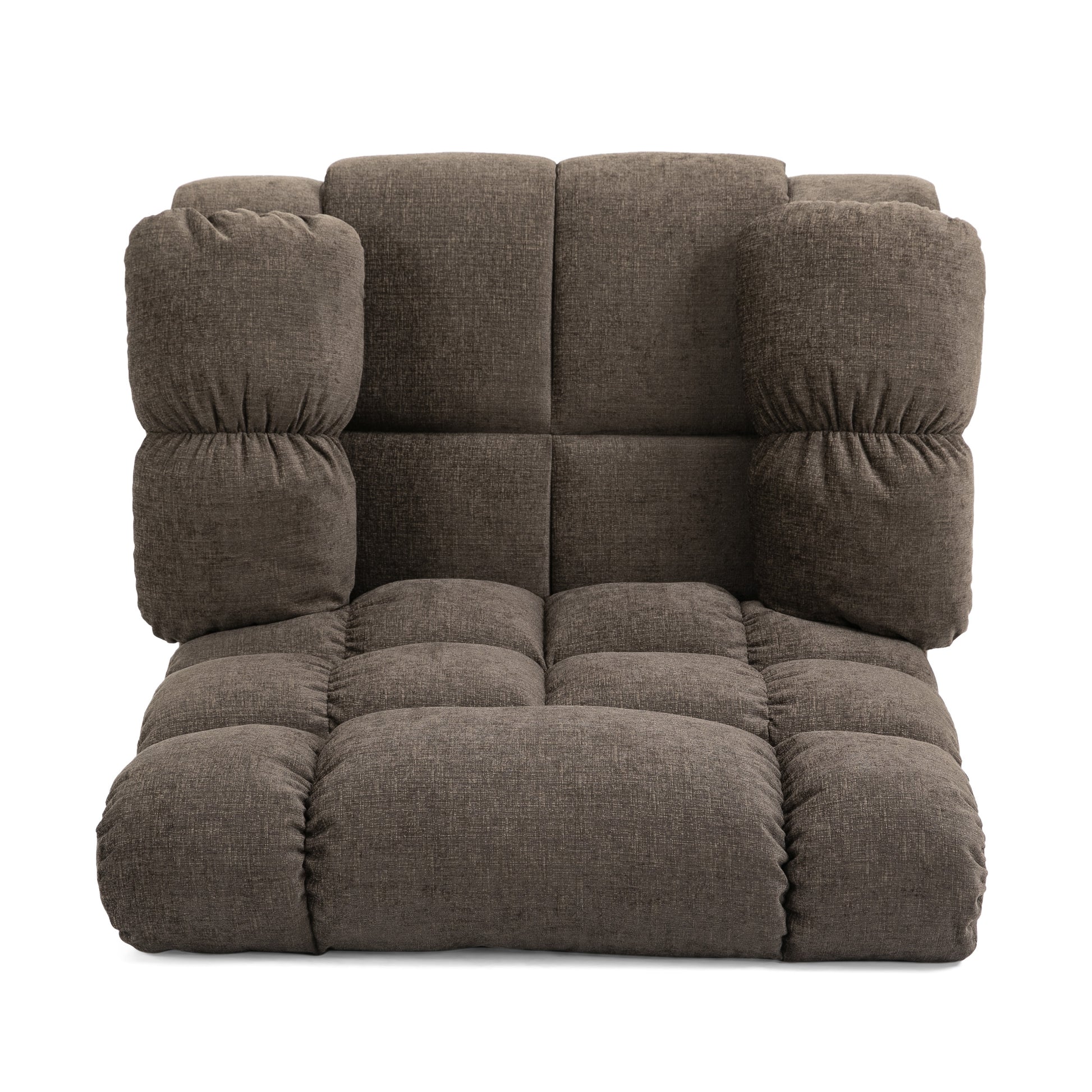 Massage Recliner Brown Polyester