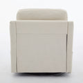 Cream White Fabric Swivel Rotating Accent Chair With Usb And Magazine Book For Living Room And Hotel Bed Room Cream White White Primary Living Space American Design,Classic,Modern Pine Foam Wood Fabric