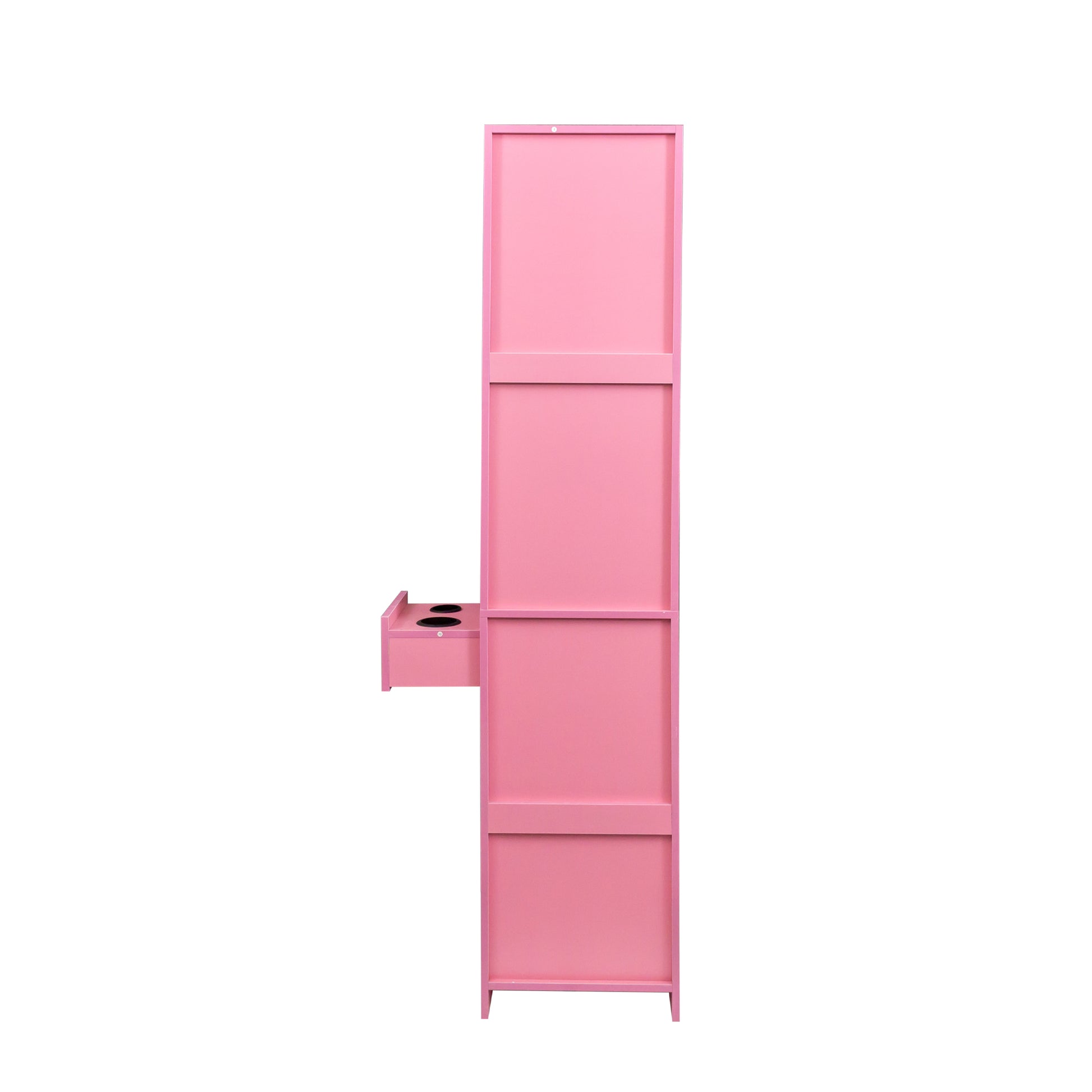 Pink Modern Simple Hair Desk, Multi Layer Storage Space Pink Mdf