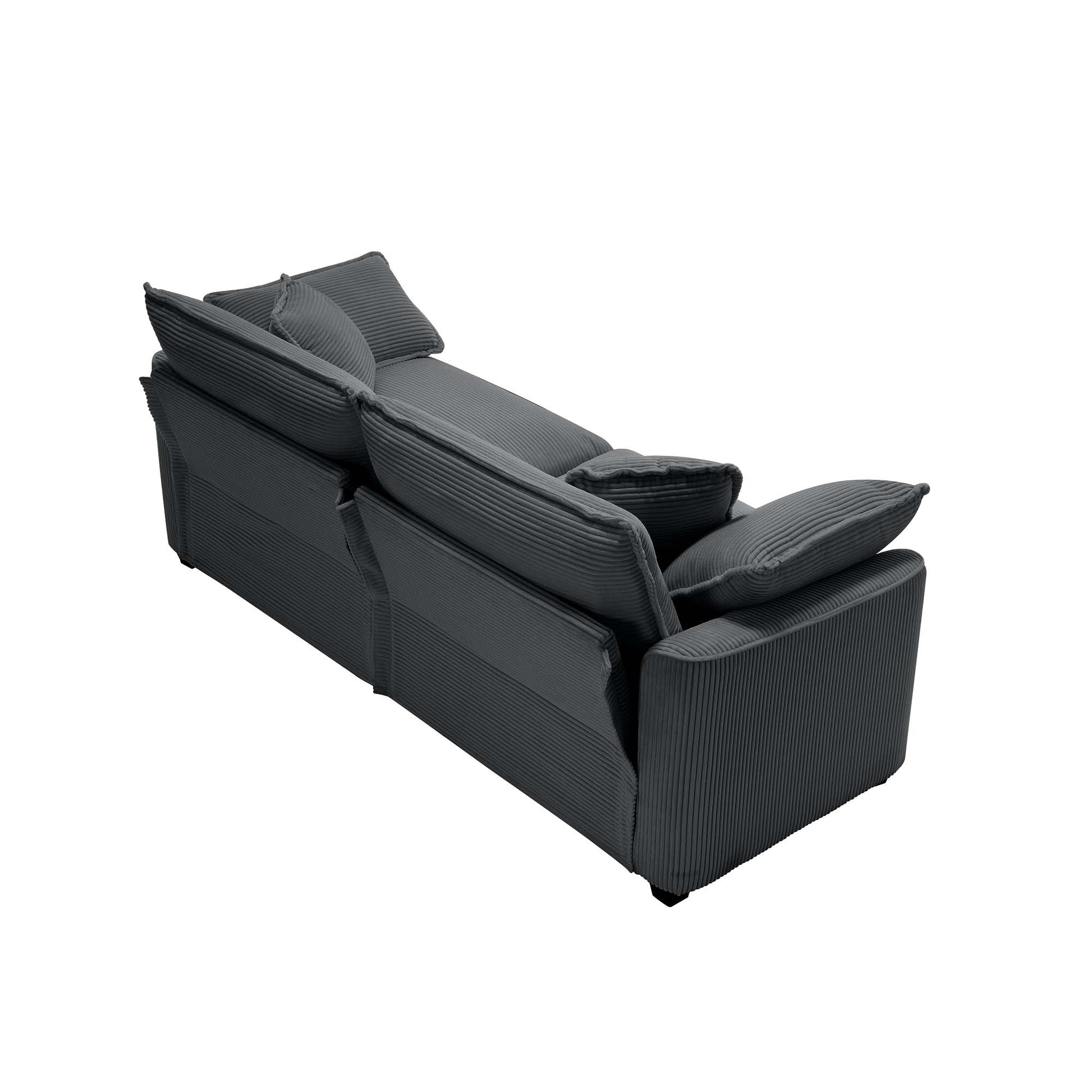 Modern Living Room Sofa Two Piece Set, Suitable For Living Room And Bedroom Sofa Set, Consists Of A Single Seat And A 3 Seater Sofas, Grey Corduroy Grey Corduroy 3 Seat