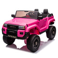 24V Two Seater Kids Ride On Car W Parents Remote Control, Licensed Toyota Lc250,220W Motors,With Shovel,Three Point Seat Belt,Slow Start,Speed Adjustment,Bluetooth,Music For Kids Aged 3 . Pink Polypropylene