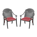 Cast Aluminum Patio Dining Chair 2Pcs With Black Frame And Cushions In Random Colors Yes Complete Patio Set Black Rust Resistant Frame Water Resistant Cushion Garden & Outdoor Complete Patio Sets Aluminium