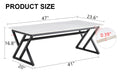A Modern Minimalist Style White Marble Patterned Coffee Table With Black Metal Legs. Computer Desk. Game Table. Tea Table. Ct Xx White Black Sintered Stone