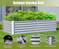 6X3X1.5Ft Galvanized Raised Garden Bed, Outdoor Planter Garden Boxes Large Metal Planter Box For Gardening Vegetables Fruits Flowers, Silver Silver White Garden & Outdoor Steel