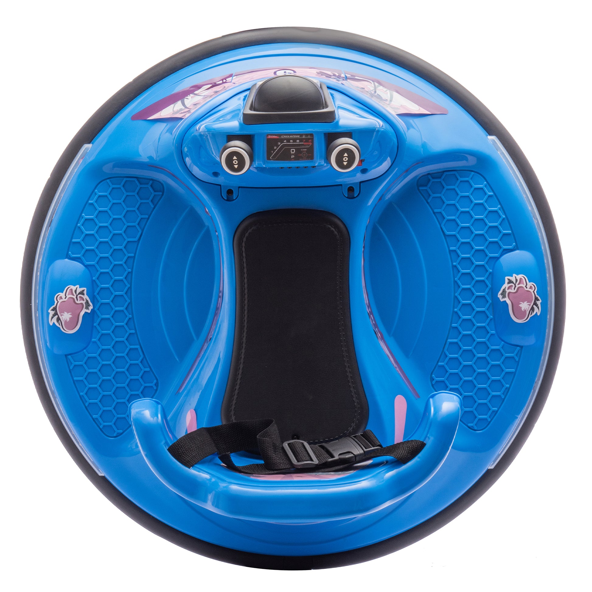 12V Kids Ride On Bumper Car W Parents Control,Rotate 360 Degrees,Two Handed Switch For Direction Control,Bumper Strip,Light Belt,Mp3 Music,Bluetooth,Provide A Speed Of 0.75Mph For Kids Of 2 5 Blue