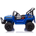 12V Kids Ride On Electric Truck Car W Parents Control,2Wd,Four Wheel Suspension,Early Education Function,Adjustable Volume,Usb,Mp3,Bluetooth,Microphone Jack,Power Display,Led Lights For Kids Aged 3. Blue Polypropylene