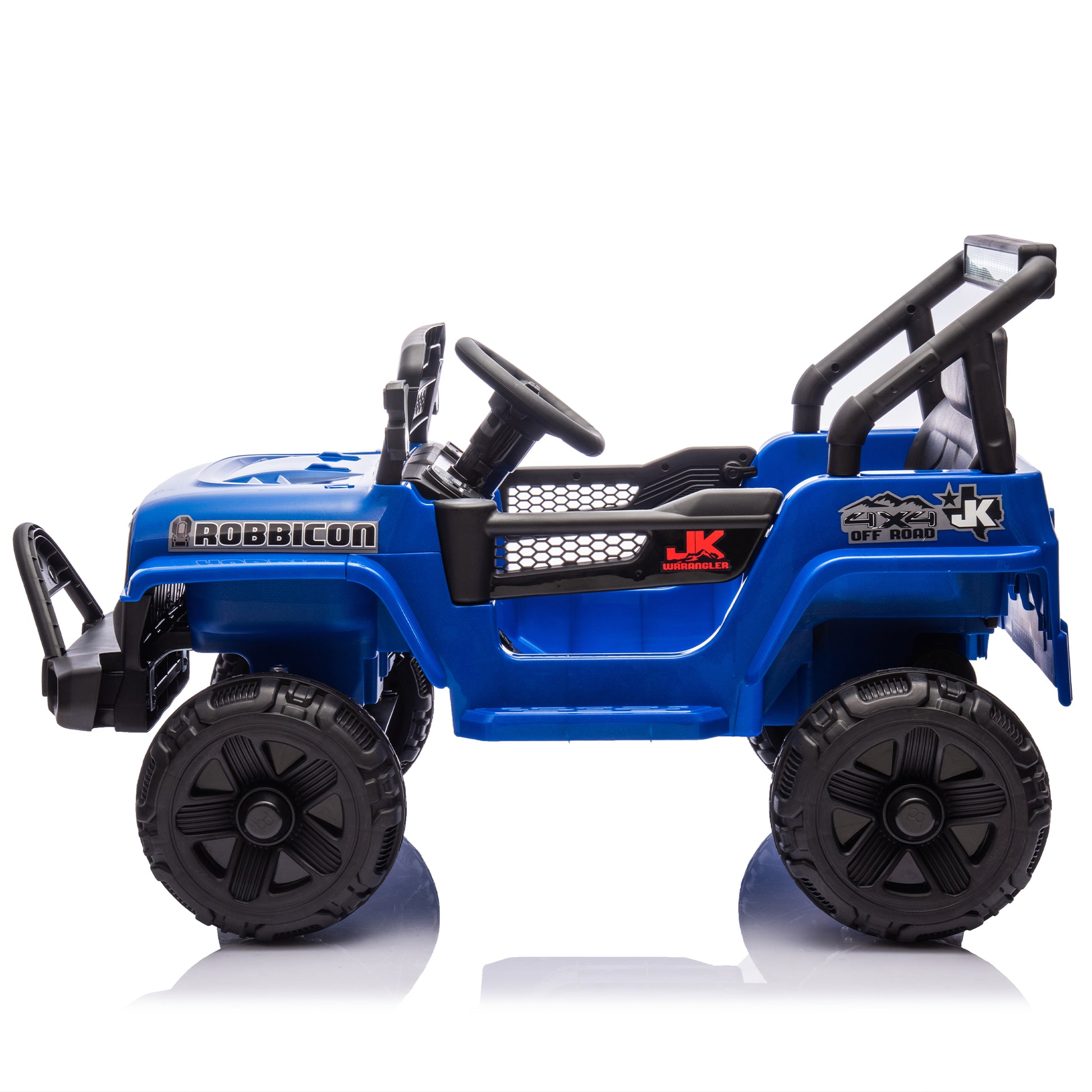 12V Kids Ride On Electric Truck Car W Parents Control,2Wd,Four Wheel Suspension,Early Education Function,Adjustable Volume,Usb,Mp3,Bluetooth,Microphone Jack,Power Display,Led Lights For Kids Aged 3. Blue Polypropylene