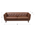 Solana Waxy Pull Up Leather Sofa Dark Brown Down Filling Genuine Leather 3 Seat