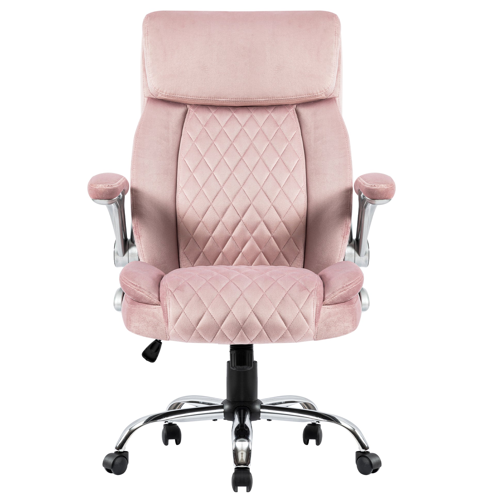 Swivel Office Room Chair Executive Desk Chair Velvet Caster Metal Pink Office Foam Dry Clean American Design,Cute,Modern Handle Office Chairs Foam Adjustable Height Velvet