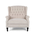 One And Half Seater Recliner Beige Fabric