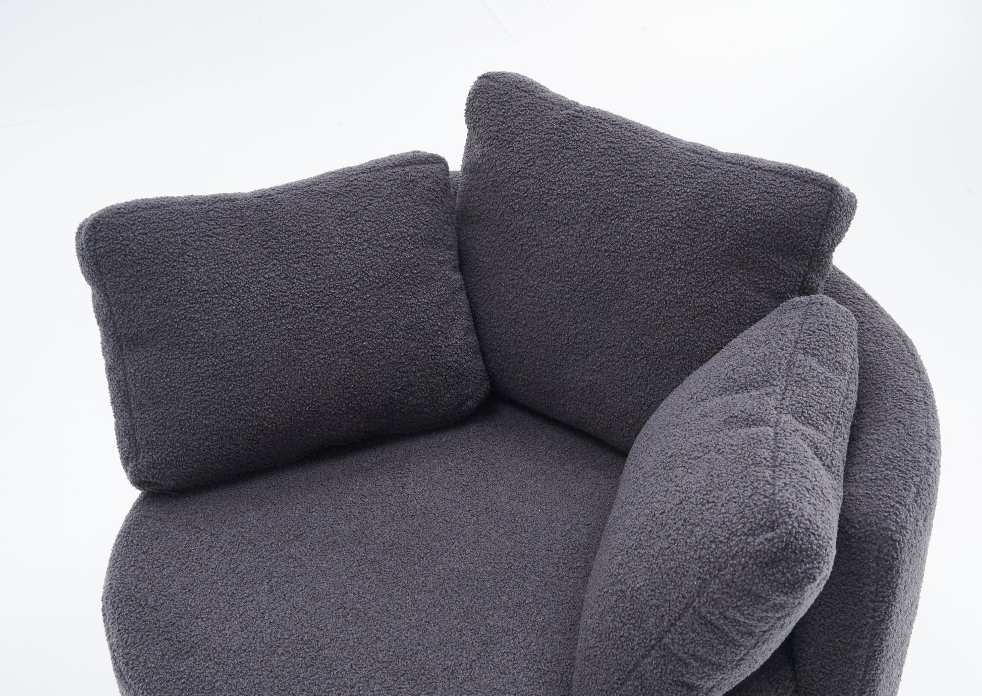 029 Teddy Fabric Swivel And Storage Chair With Back Cushion For Living Room,Dark Gray Dark Gray Primary Living Space Modern Foam Teddy