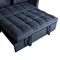 3 In 1 Convertible Sleeper Sofa Bed, Modern Pull Out Couch Bed, Adjustable Backrest, Velvet Loveseat Futon Sofa With Pillows & Pockets For Living Room Apartment, Black Black Velvet Wood Primary Living Space Soft Cushion Back Art Deco Oak Square Arms