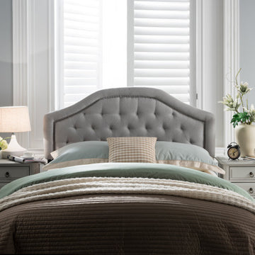 Queen&Full Sized Headboard Queen Light Grey Fabric