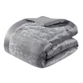 5 Piece Crinkle Velvet Comforter Set Silver Full Queen Full Silver Polyester