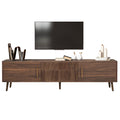 Mid Century Tv Stand With 2 Drawers, Media Console Table For Tvs Up To 80'', Entertainment Center With Storage For Living Room, Bedroom, Home Theatre Walnut Primary Living Space 70 79 Inches 70 79