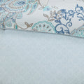 8 Piece Cotton Floral Printed Reversible Comforter Set Blue Cal King California King Blue Cotton