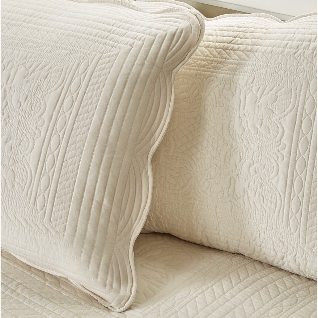 6 Piece Reversible Soped Edge Daybed Cover Set Cream Daybed Cream Polyester