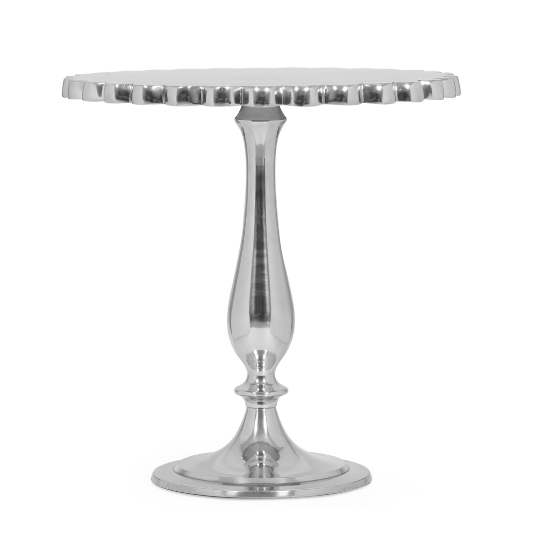 Curly Accent Table Antique Silver Metal