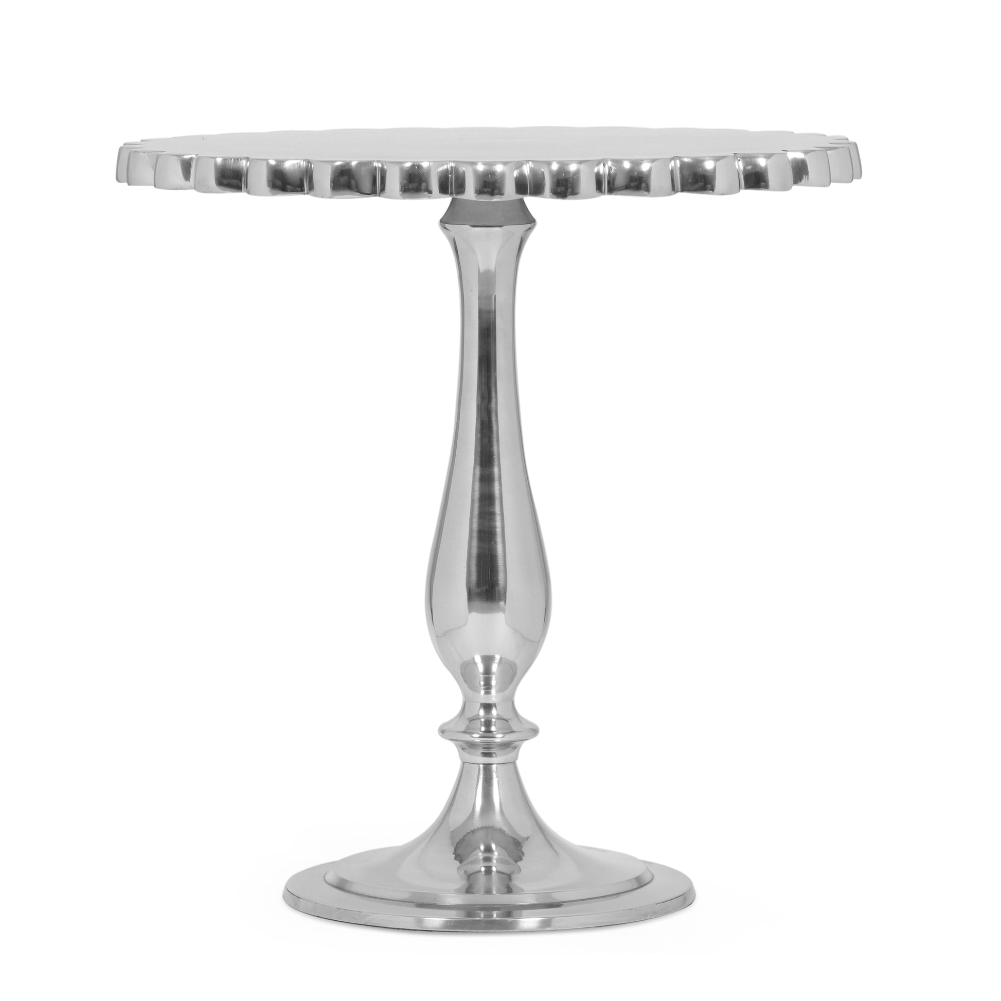 Curly Accent Table Antique Silver Metal