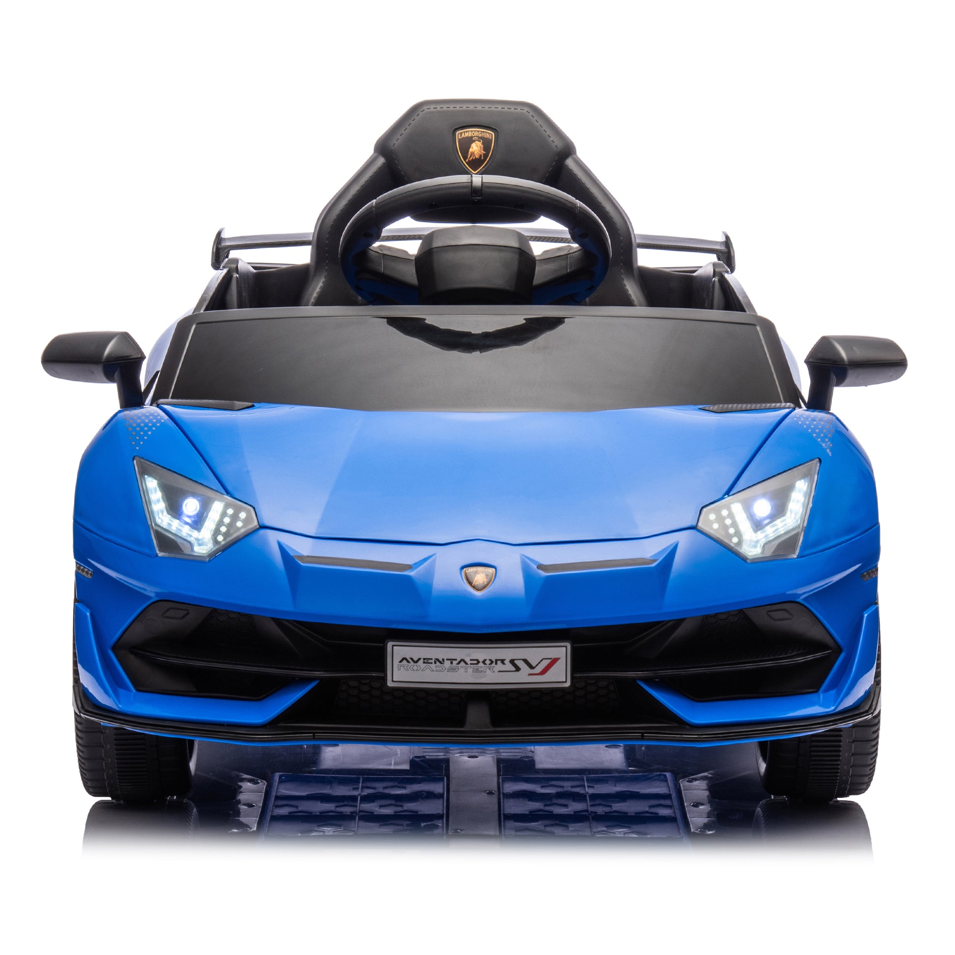 12V Kids Ride On Car W Parents Remote Control,Licensed Lamborghini Aventador Xago,Hydraulic Pressure Door,Slow Start,Early Education,Bluetooth,Adjustable Volume,Mp3,Usb,Led Lights For Kids Aged 3 8. Blue 50 99 Lbs Polypropylene