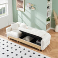 Beige Technology Cloth Three Seat Sofa Lift Sofa Bed With Locker Sofa Sofa Bed Small Sofa Small Family Sofa Bed Beige Teddy 3 Seat