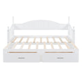 Wooden Twin Size Daybed With Twin Size Trundle, Extendable Daybed With Two Storage Drawers,White Expected Arrival Time:9.12 Twin White Wood