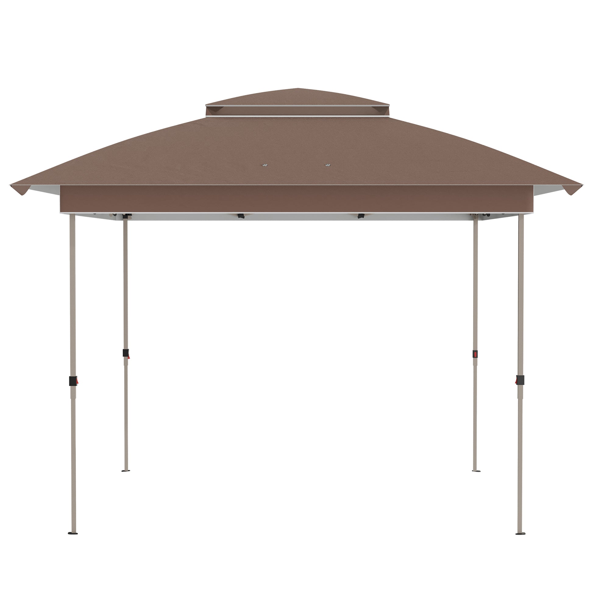 Outsunny 12' X 12' Pop Up Canopy Tent With Netting And Carry Bag, Instant Sun Shelter With 137 Sq.Ft Shade, Tents For Parties, Height Adjustable, For Outdoor, Garden, Patio, Khaki Brown Steel