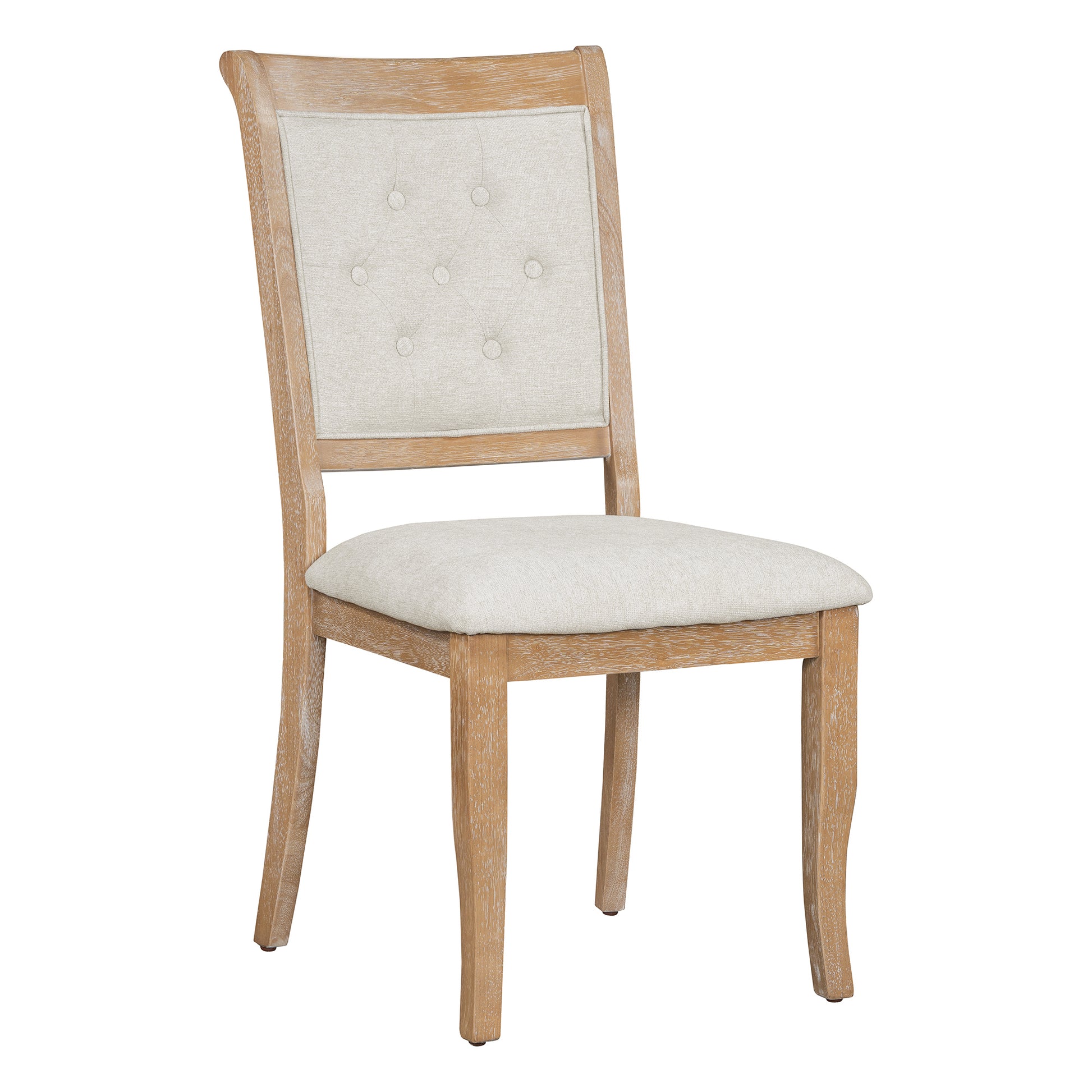 5 Piece Retro Dining Set, Round Table With Pedestal Table Base And 4 Upholstered Chairs For Dining Room And Kitchen Natural Wood Wash Natural Wood Wash Solid Wood Mdf