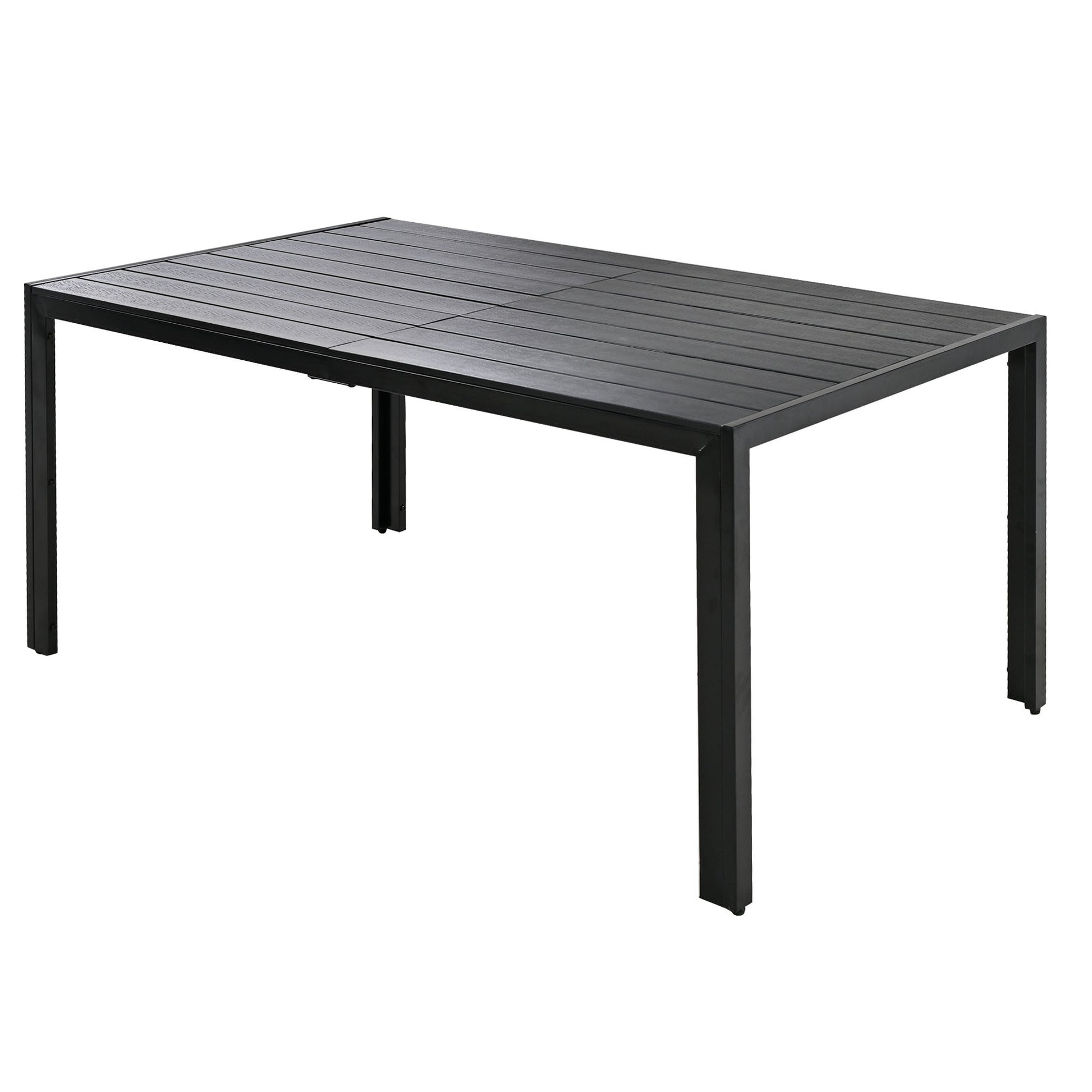 High Quality Steel Outdoor Table And Chair Set, Suitable For Patio, Balcony, Backyard. Black Seats 6 Steel