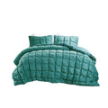 3 Piece Comforter Set King Teal Polyester