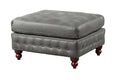 Slate Gray 4Pc Sectional Set 2X Reversible Loveseat Chaise And 2X Ottomans Tufted Couch Pillows Light Slate Grey Faux Leather Wood Primary Living Space Tight Back Contemporary,Luxury,Traditional U