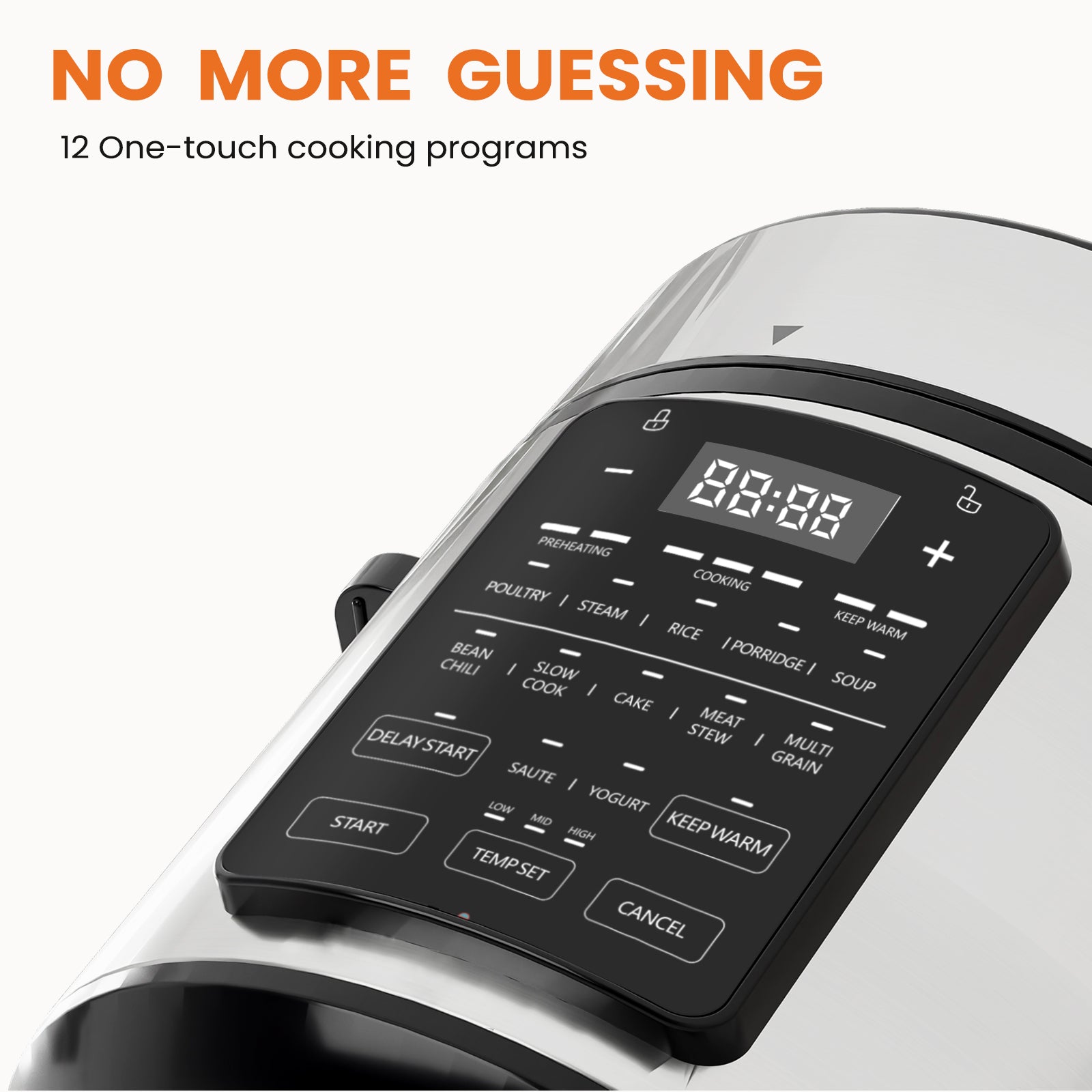 9 In 1 Electric Pressure Cooker 6 Quart, Steamer, Yogurt Maker, Warmer & Sterilizer, Saute, Slow Cooker, Rice Cooker, Egg Cooker, Multi Functional Smart Pot, Stainless Steel Black Stainless Steel