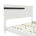 Modern High Gloss 3 Piece Bedroom Set Floating Bed Frame Queen Size Platform Bed With Led Light & 2 Nightstands, White Box Spring Not Required Queen White Wood 3 Piece Set Solid Wood Mdf
