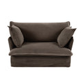 Modern Loveseat, Comfy Cloud Couch Sofa, Modern Luxury Two Seater With Pillows For Living Room, Bedroom, Apartment Brown Linen Blend