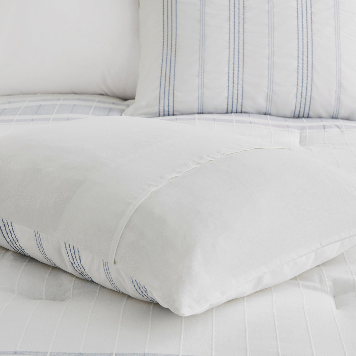 6 Piece Cotton Jacquard Oversized Comforter Set Full Multicolor Polyester