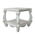 Bone White End Table With Bottom Shelf White Primary Living Space Traditional Poplar Shelves Rectangular Wood Plastic