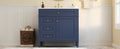 36'' Bathroom Vanity With Top Sink, Modern Bathroom Storage Cabinet With 2 Drawers And A Tip Out Drawer, Single Sink Bathroom Vanity Blue Bathroom Solid Wood Mdf Ceramic,Solid Wood Mdf