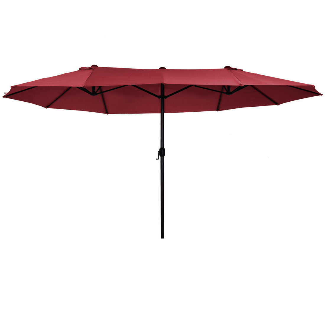 Outsunny Extra Large 15Ft Patio Umbrella, Double Sided Outdoor Umbrella With Crank Handle And Air Vents For Backyard, Deck, Pool, Market, Wine Red Wine Red Steel