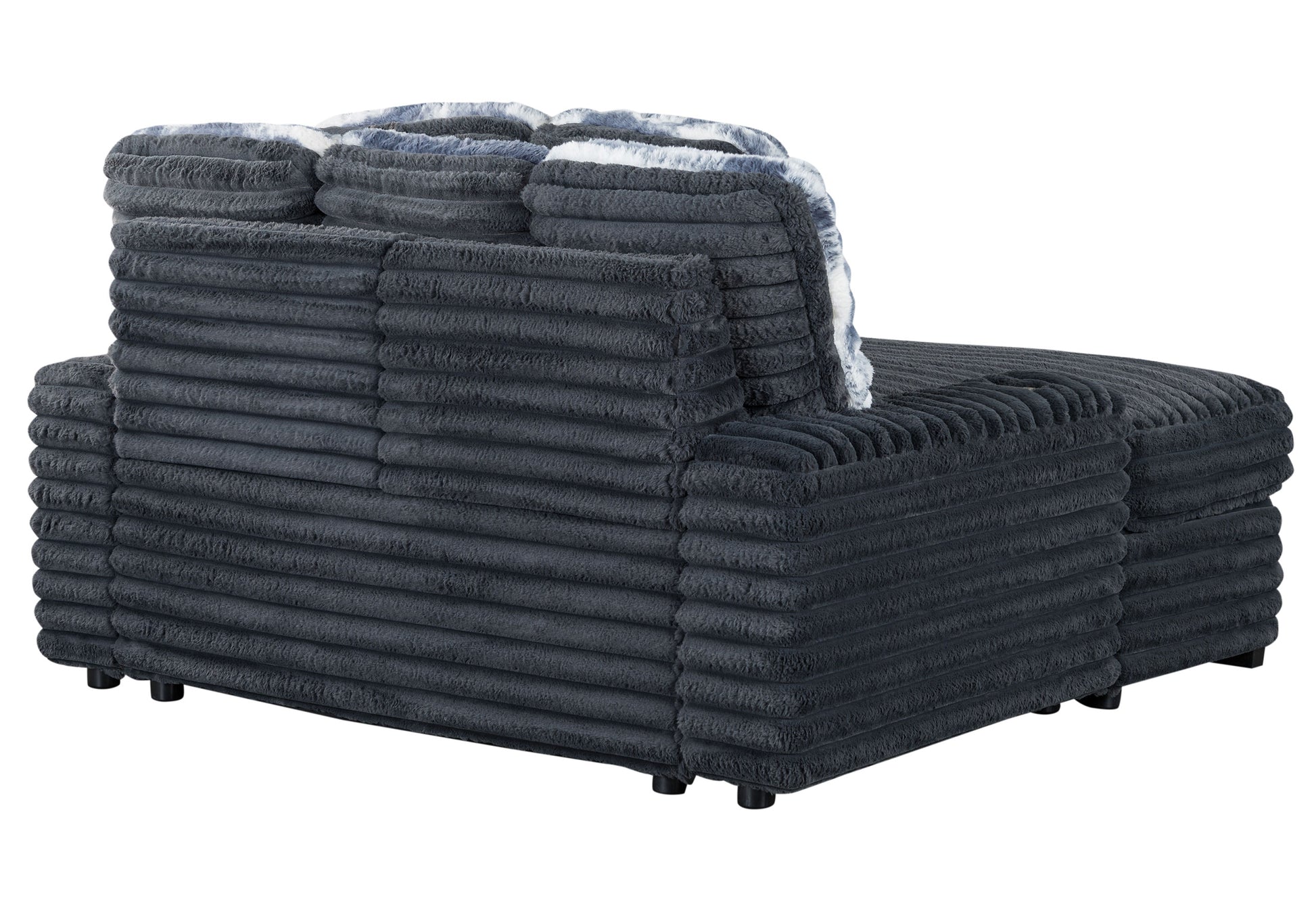 Shine Grey Lounger Sofa With Usb Gray Fabric