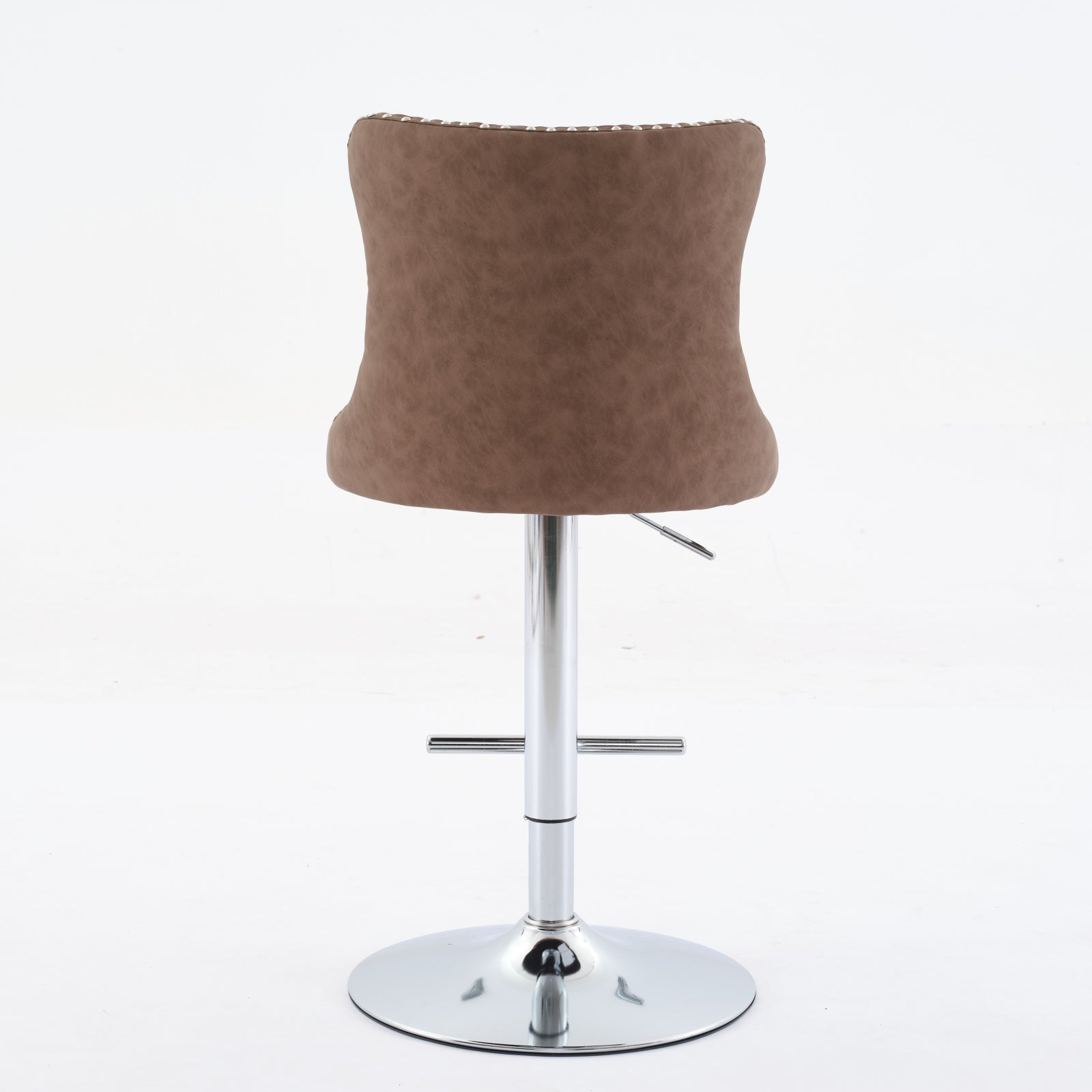 Swivel Pu Leather Barstools Adjusatble Seat Height From 25 33 Inch, Chrome Base Bar Stools With Backs Comfortable Tufted For Home Pub And Kitchen Island, Beige,Set Of 2,1512Br Brown Dining Room American Design Bar Stools Wing Back Set Of 2 Foam Pu