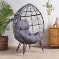 Gianni Teardrop Chair Gray Pe Rattan Iron Waterproof Fabric