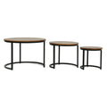 Coffee Table S 3 Black Natural Wood