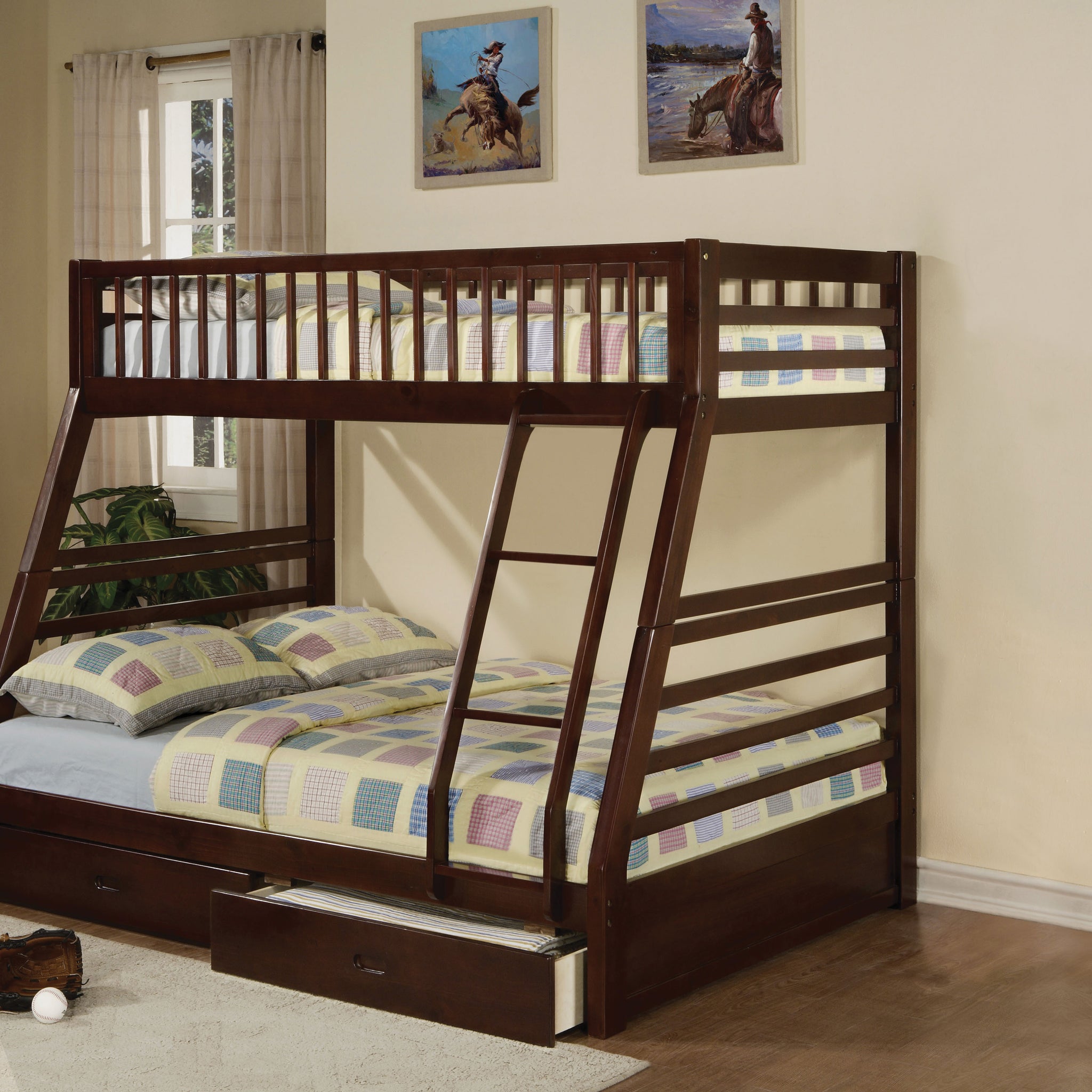 Espresso Bunk Bed Espresso Bedroom Modern Pine Wood