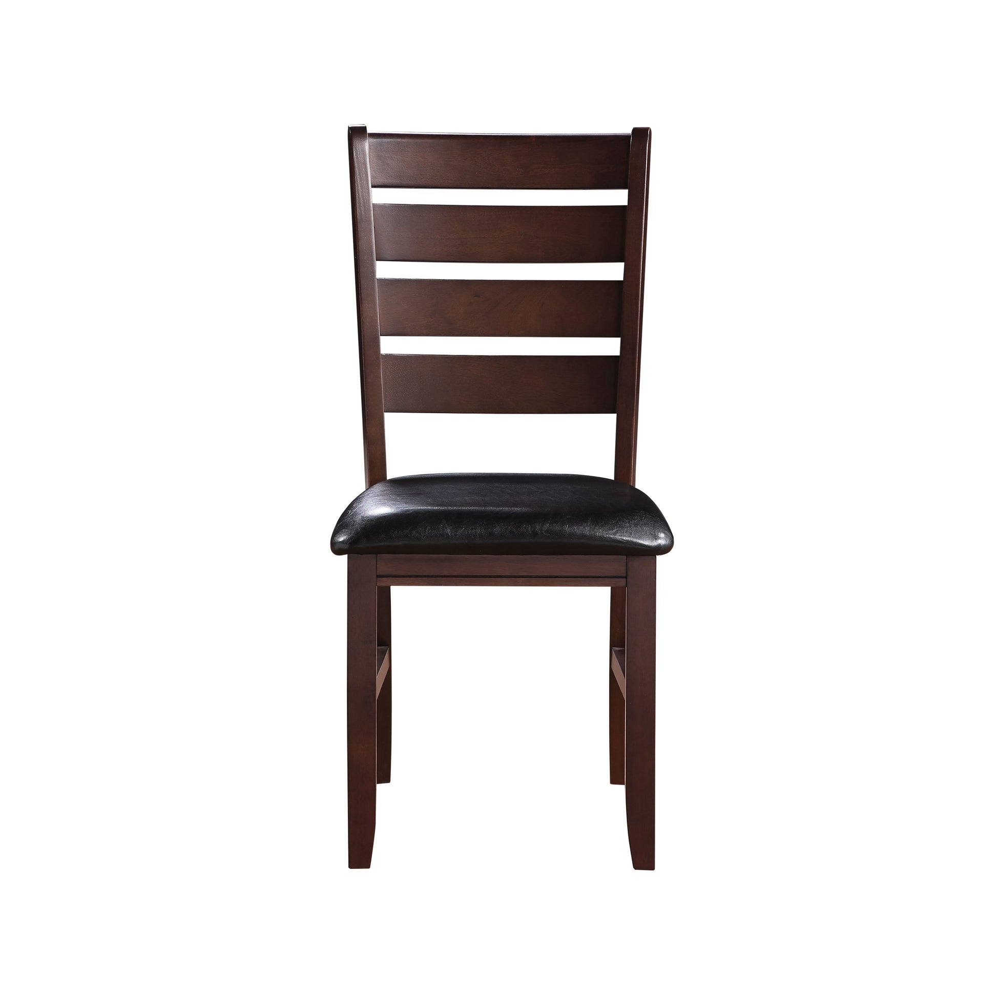 Urbana Black Synthetic Leather & Cherry Finish Side Chair Set Of 2 Cherry Synthetic Wood