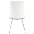 White And Chrome Tight Back Side Chairs Set Of 2 White Primary Living Space Contemporary Foam Fabric Metal