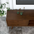 Caroline Mid Century Modern Style Walnut Tv Stand Up To 72