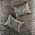 5 Piece Jacquard Bedspread Set With Throw Pillows Blue Brown Queen Queen Blue Brown Cotton