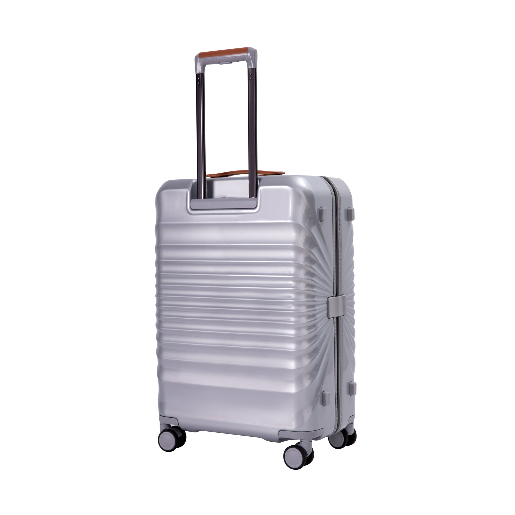 20" Carry On Luggage Lightweight Suitcase Tsa Lock Usb Port Luggage Wheel Lock Artificial Leather Top Handle Spinner Wheels Silver Silver Abs Pc