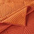 Rio 60 Inch Throw Blanket, Diamond Stitch Quilting, Orange Dutch Velvet Purple Microfiber